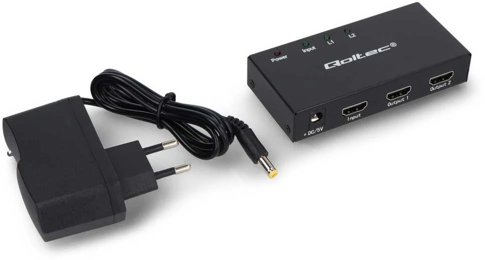 „Qoltec“ aktyvus skirstytuvas 2 x HDMI 4K x 2K | 3.4 Gb/s | Didelis stabilumas