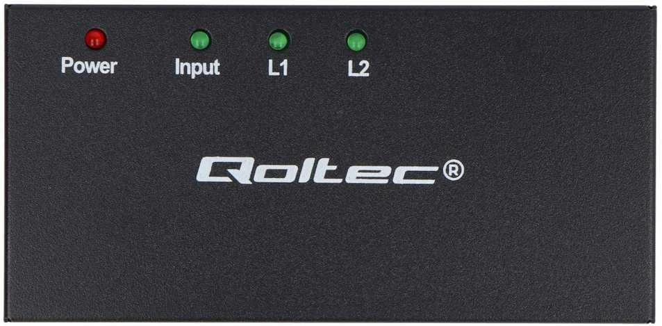 „Qoltec“ aktyvus skirstytuvas 2 x HDMI 4K x 2K | 3.4 Gb/s | Didelis stabilumas