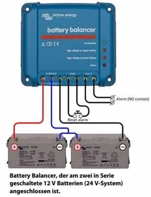 Akumuliatorių balansuoklis 2x12V akumuliatoriams sujungtiems nuosekliai arba lygiagrečiai Victron Energy
