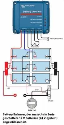 Akumuliatorių balansuoklis 2x12V akumuliatoriams sujungtiems nuosekliai arba lygiagrečiai Victron Energy