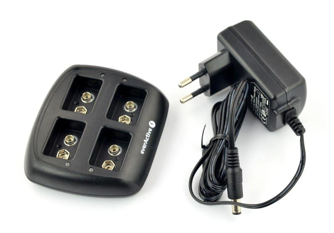 everActive automatinis 4 x 9V įkraunamų baterijų įkroviklis