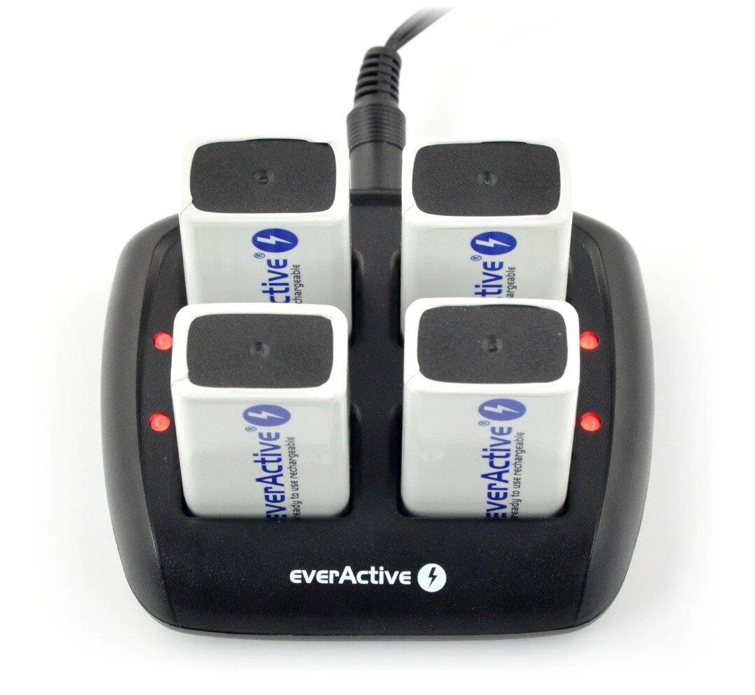 everActive automatinis 4 x 9V įkraunamų baterijų įkroviklis