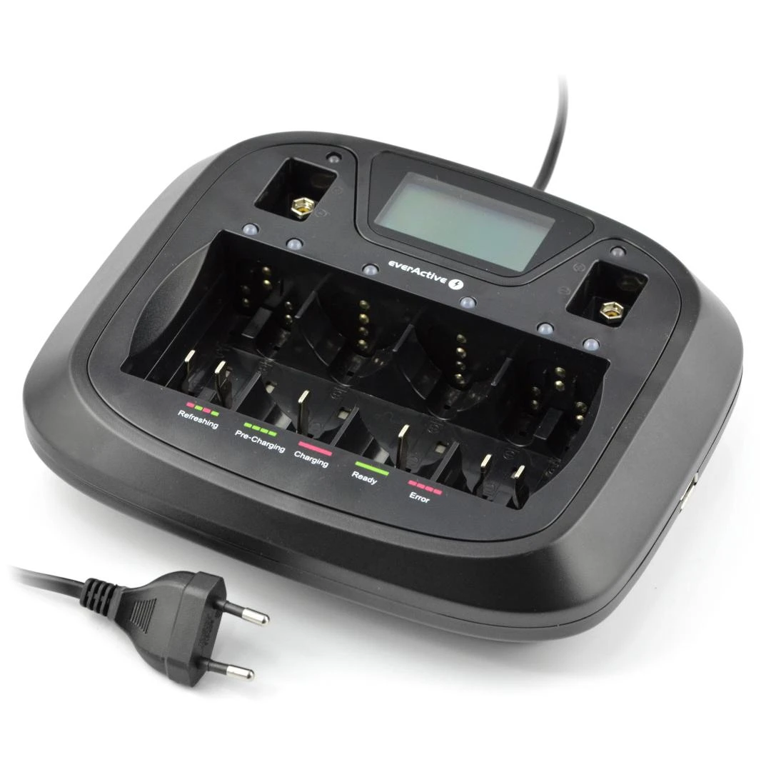 everActive universalus 4 etapų AA AAA C D 9V elementų įkroviklis NC-900U