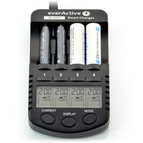 everActive profesionalus AA/AAA elementų įkroviklis NC-1000 PLUS