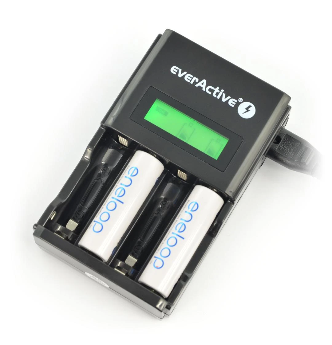 everActive automatinis AA/AAA elementų įkroviklis su LCD ekranu NC-450 Juodas
