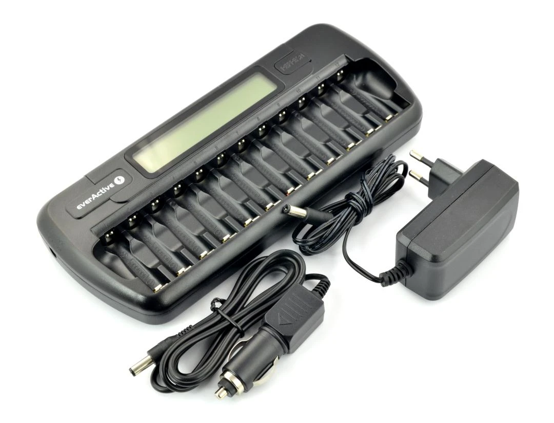 everActive 1-12 AA/AAA elementų kroviklis su LCD ekranu