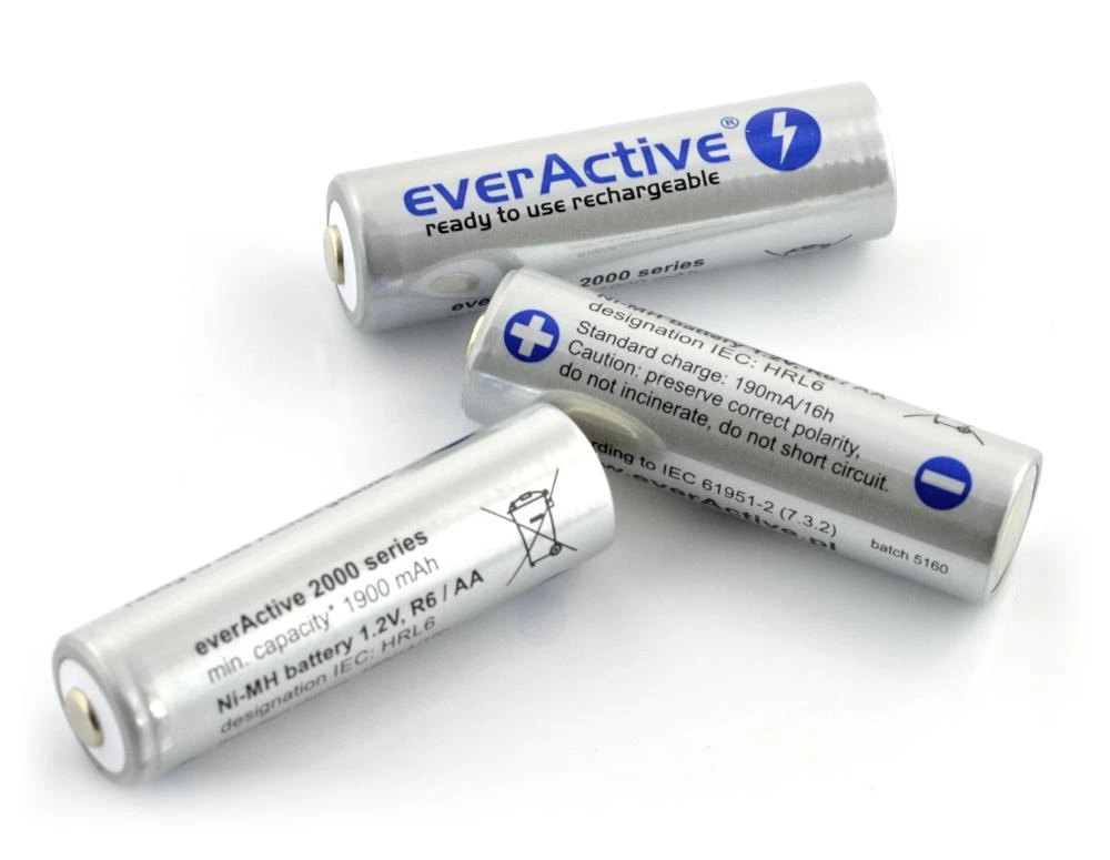 EverActive AA akumuliatoriai techninė informacija