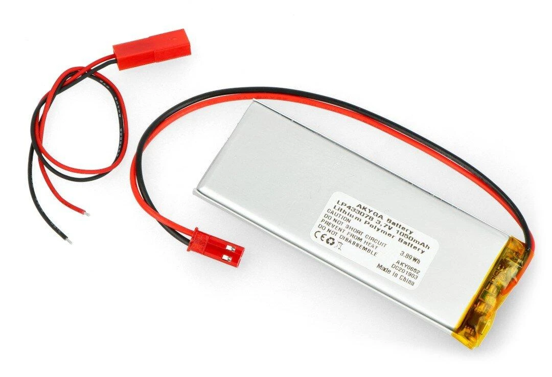 Akyga 1050mAh 1S 3.7 V Li-Pol akumuliatorius - 78x30x4.3mm