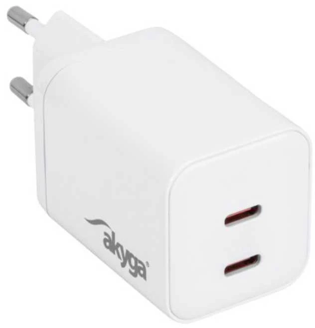 Akyga AK-CH-29 2xUSB C tipo maitinimo adapteris - 5-20V/2.25-3A 45W