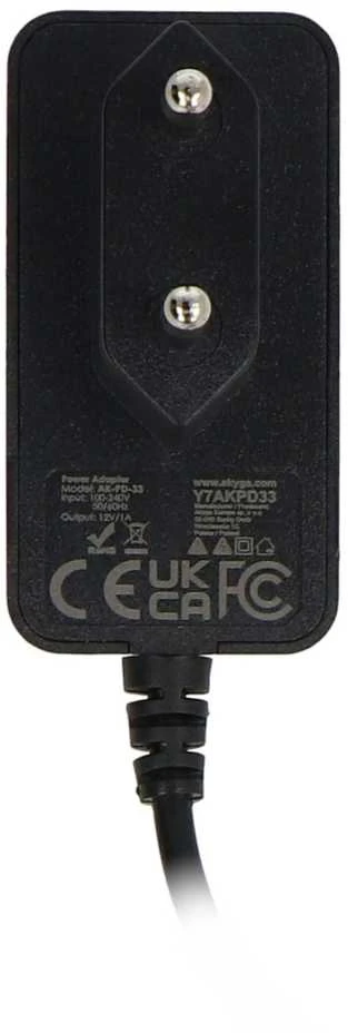 Akyga AK-PD-33 12V/1A impulsinis maitinimo šaltinis ELZAB kasos aparatams - DC kištukas 5.5/2.1mm