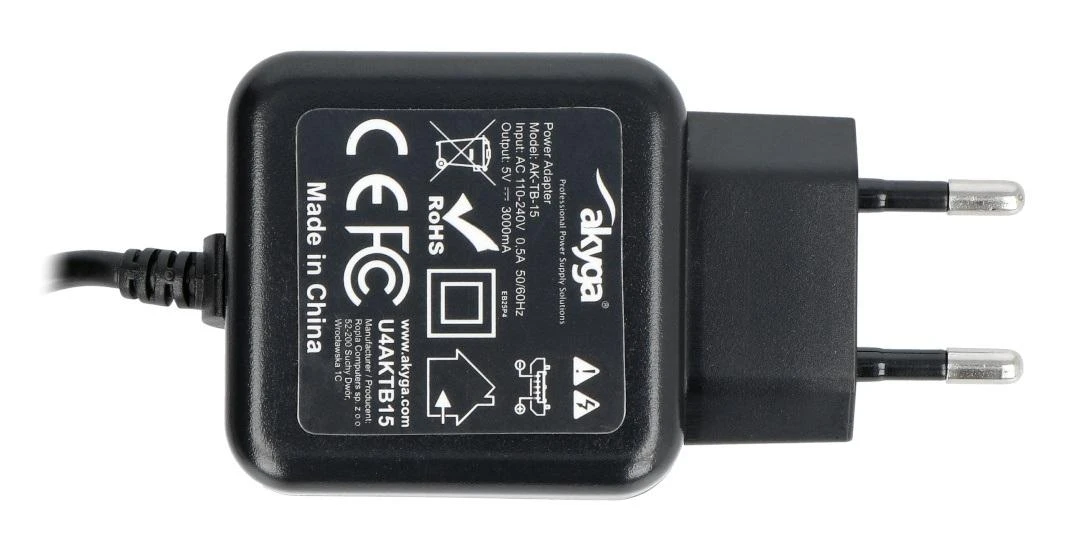 Maitinimo šaltinis Akyga AK-TB-15 microUSB 5V/3A