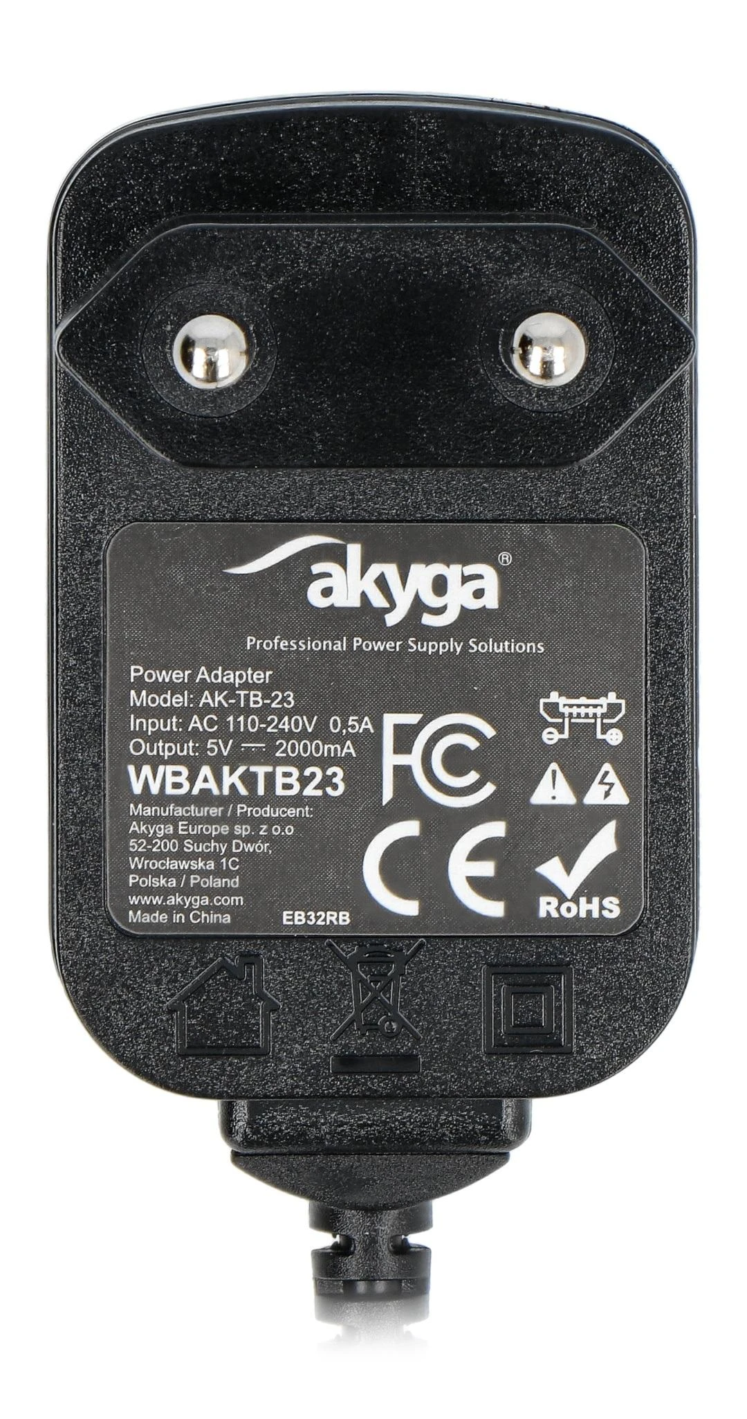 Maitinimo šaltinis Akyga AK-TB-23 microUSB 5V/2A