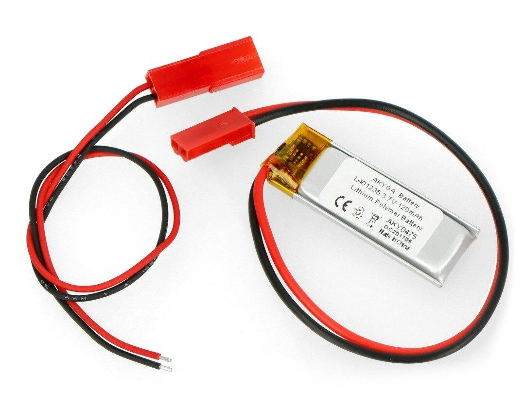 Akyga Li-Pol 120mAh 3.7V baterija su JST-BEC jungtimis