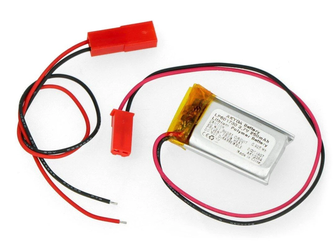 Akyga Li-Pol 250mAh elementas su JST-BEC jungtimis