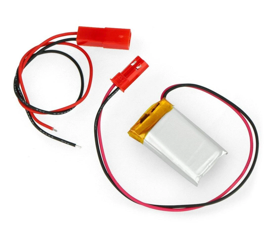 Li-Po baterija 250mAh su JST-BEC jungtimi ir lizdu