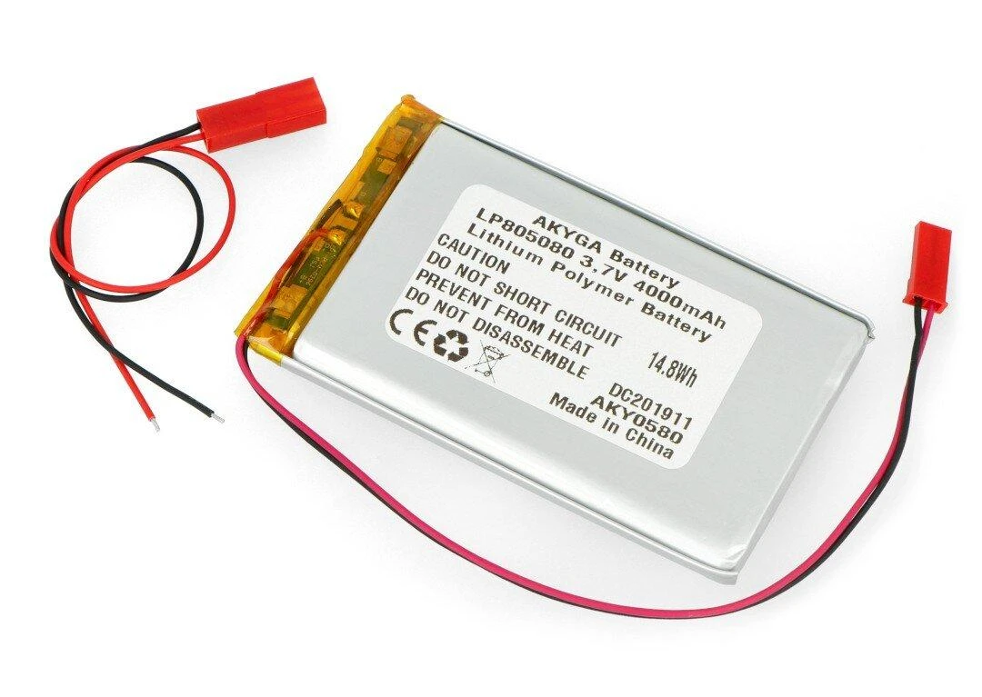 Akyga Li-Pol 4000mAh baterija su dvejomis JST-BEC jungtimis