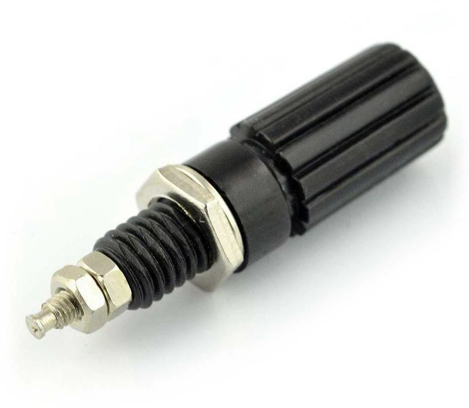 Oem AL2418 banana lizdas - juodas - 4mm - 5 vnt
