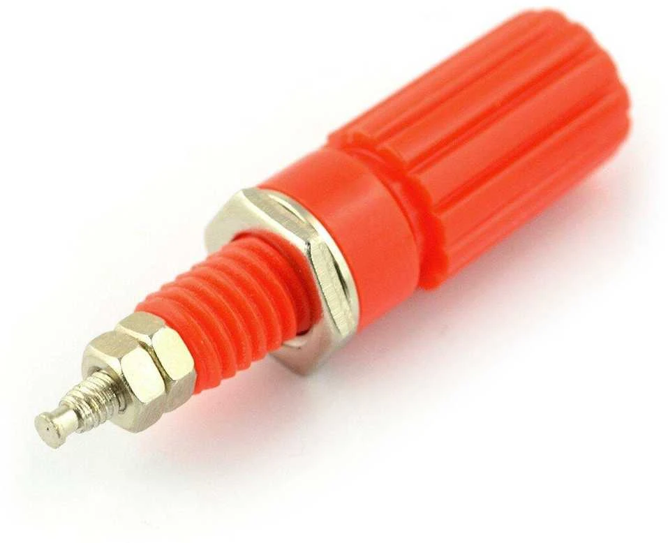 Oem AL2418 banana lizdas - raudonas - 4mm - 5 vnt
