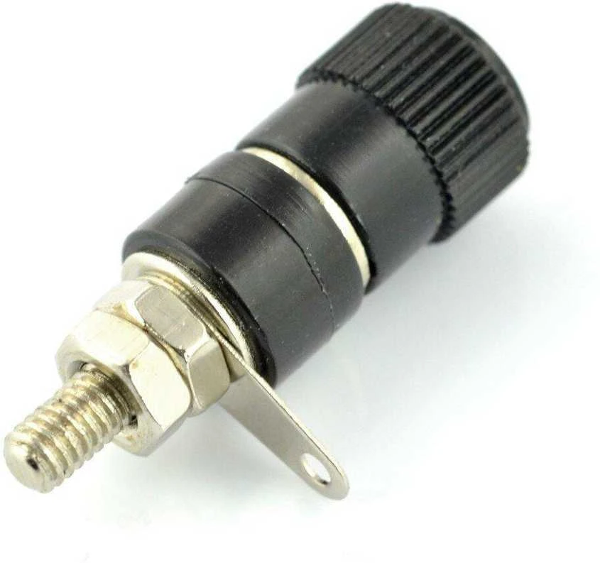 Oem AL2437 banana lizdas - juodas - 4mm - 5 vnt