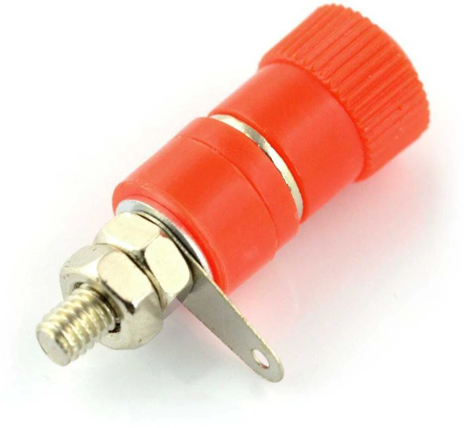 Oem AL2437 banana lizdas - raudonas - 4mm - 5 vnt