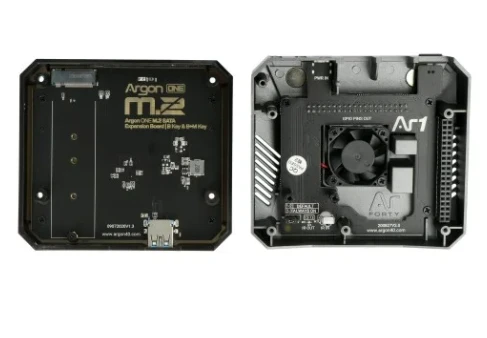 Argon40 Aliuminio dėklas Raspberry Pi 4B su ventiliatoriumi - Argon ONE M.2 - pilkas