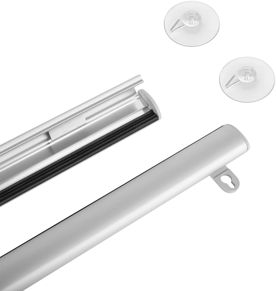 Listwa Oem Aliuminio juostelė plakatui kabinti CLIP 2x70cm + siurbtukas 45mm x2vnt su kabliuku