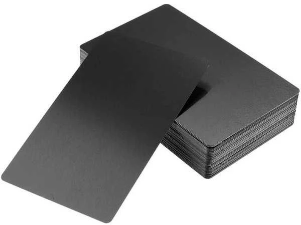 Oem Aliuminio vizitinė kortelė graviravimui - juoda - 54x86mm -