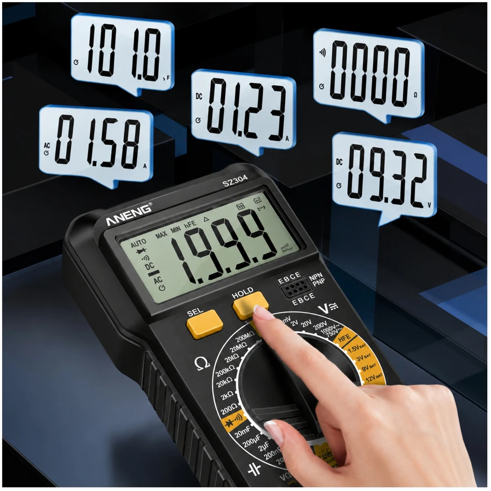 ANENG DM850 universalus matuoklis - daugiajuostis LCD skaitmeninis multimetras