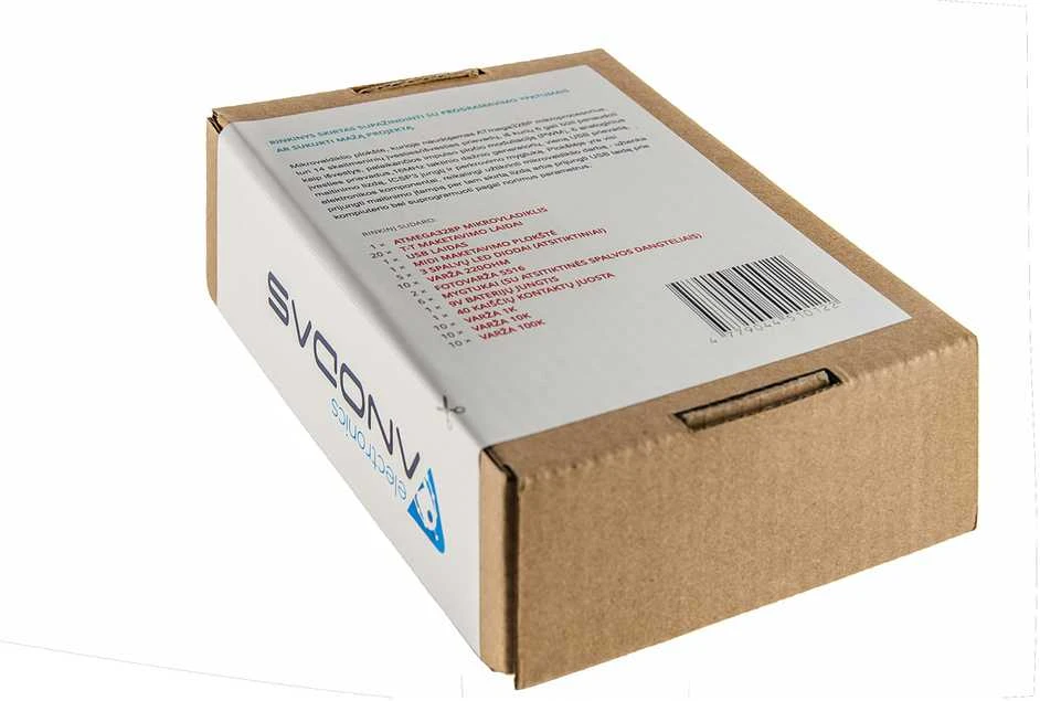 Anodas Electronics rinkinio dėžutės galinė pusė