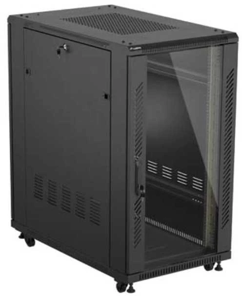 Ant grindų pastatoma stelažo tipo serverio spintelė - 19 colių 22U 600x1000mm - juoda - perforuotos durys.- Lanberg FF01-6022-23B