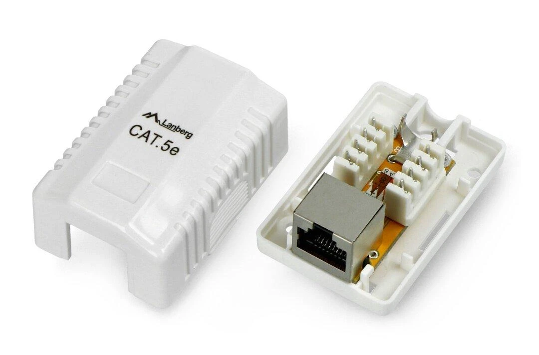 LANBERG OS5-0001-W FTP Data Box 1 prievado RJ45 ekranuotas kat. 5E