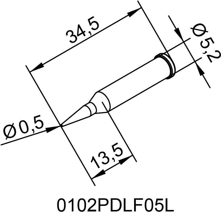 Antgalis ERSADUR, pailgintas 0.5mm/0.020in, lituokliui ERSA
