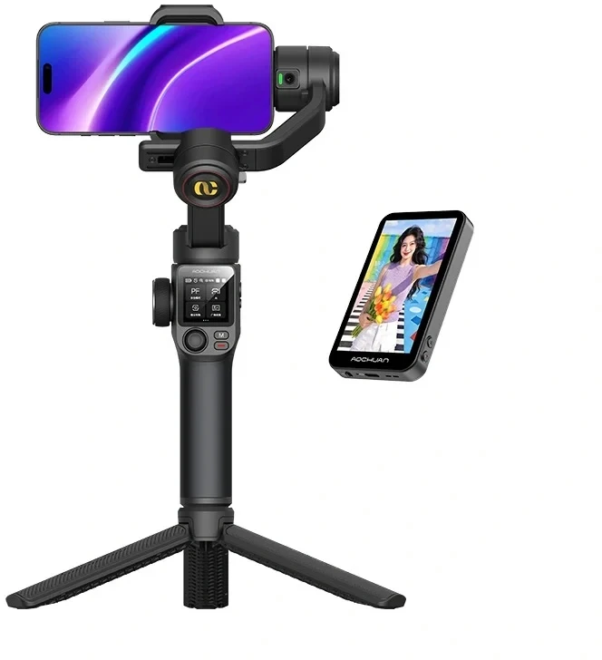AOCHUAN S3 stabilizatorius su papildomu ekranu (juodas)