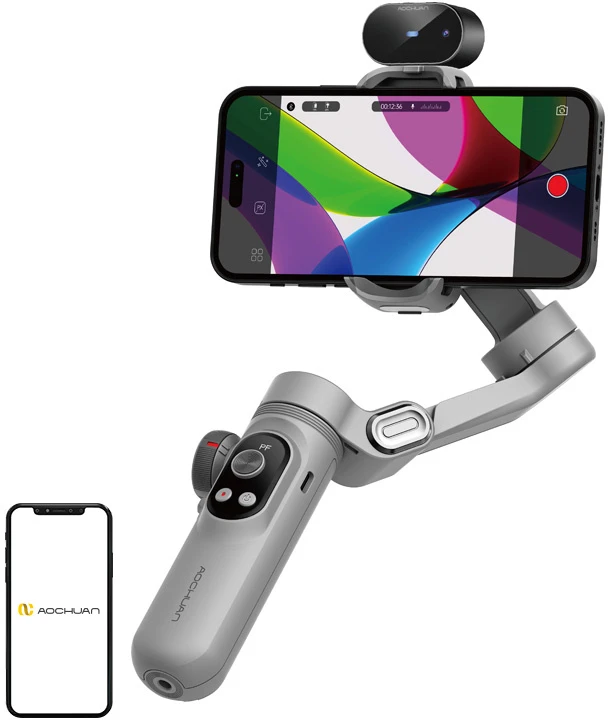 AOCHUAN X Pro stabilizatorius su dirbtinio intelekto jutikliais (pilkas)
