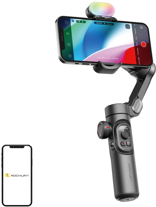 AOCHUAN XE Gimbal with RGB Lighting juodos spalvos