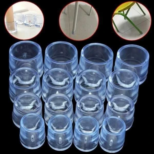 Oem Apsauginiai užvalkalai baldų kojoms - apvalūs 16mm - 4 vnt - Silikoninis užvalkalas kojoms