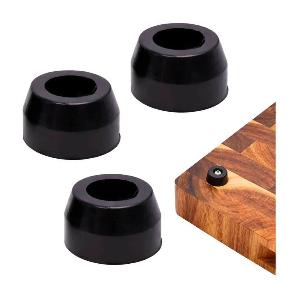 Apvalios guminės kojelės - 11xx9x6mm - juodos - baldams - 4vnt