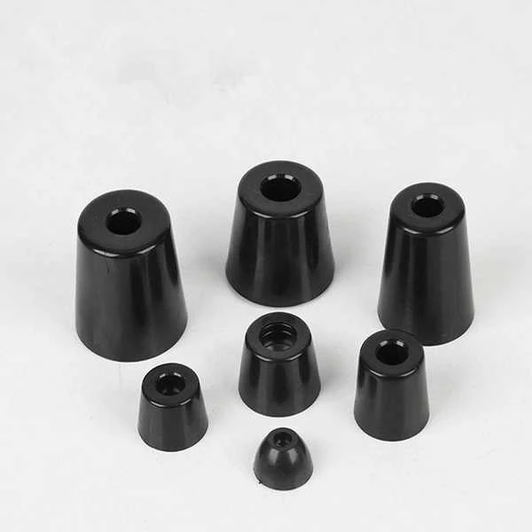 Oem Apvalios guminės kojelės - 28x22x15mm - juodos - baldams - 4 vnt