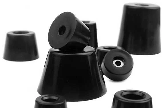 Oem Apvalios guminės kojelės - 28x22x15mm - juodos - baldams - 4 vnt
