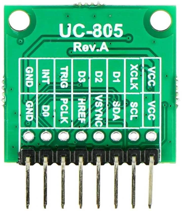 ArduCam HM01B0 modulio galine puse su kontaktais