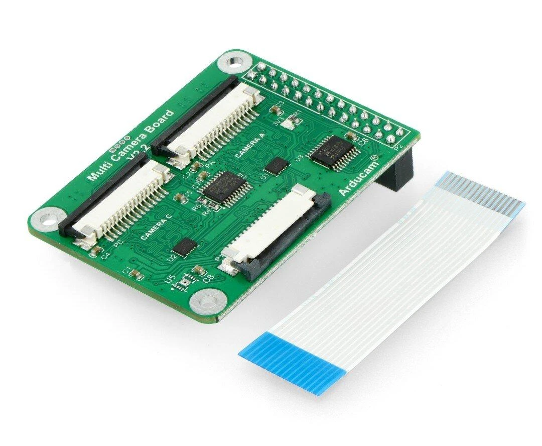 Arducam Kelių kamerų adapterio modulis v2.2, Raspberry Pi 4B/3B/3B+ kameros hub