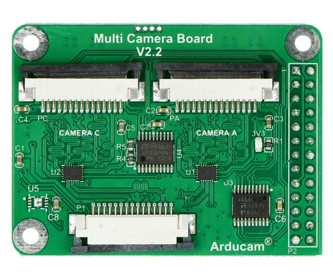Arducam Kelių kamerų adapterio modulis v2.2, Raspberry Pi 4B/3B/3B+ kameros hub