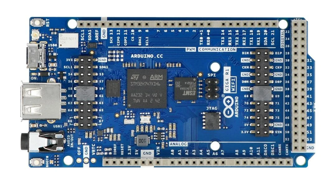 Arduino Giga R1 valdiklio viršutinė dalis