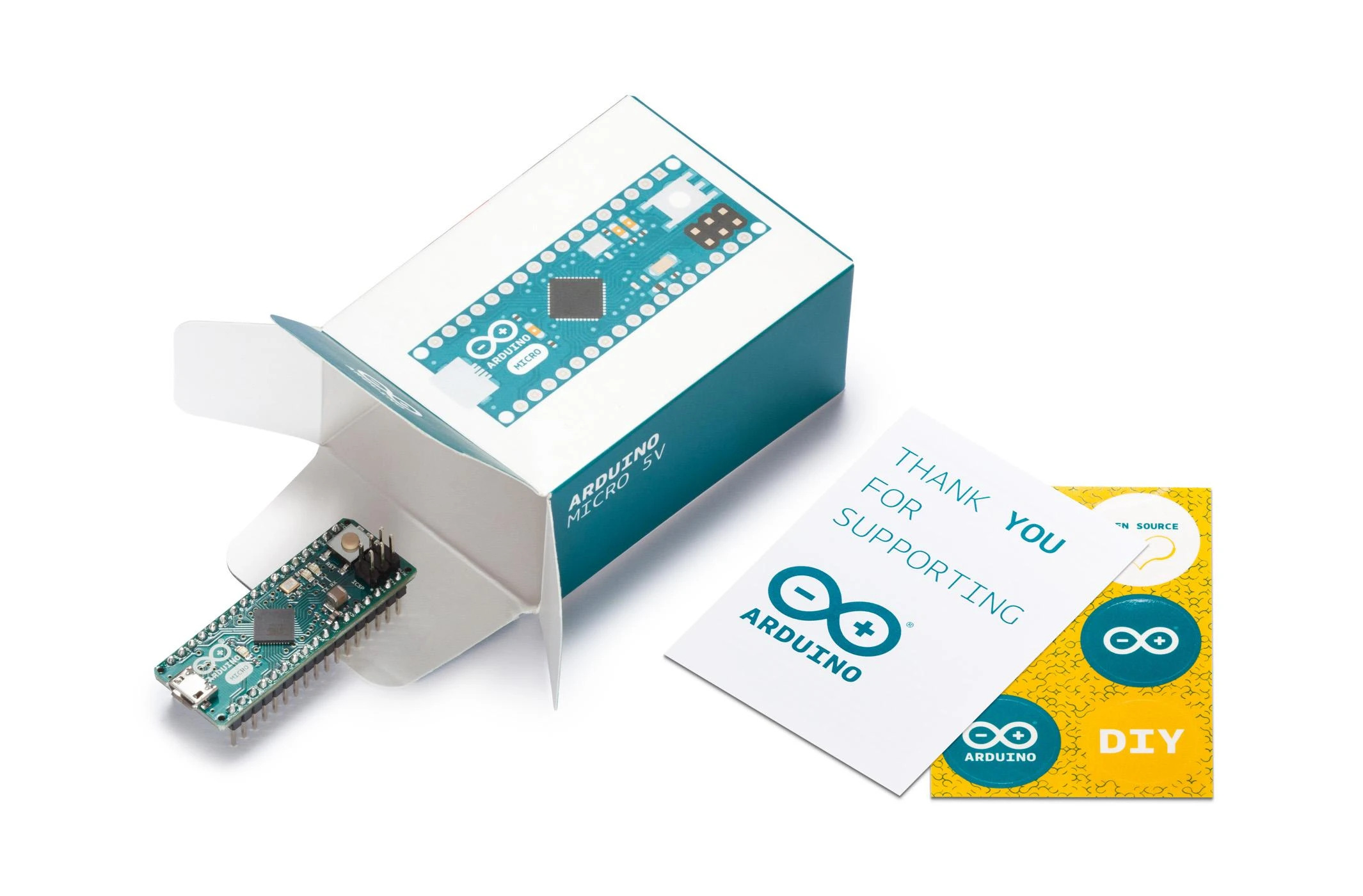 Arduino Micro su pakuote ir priedais