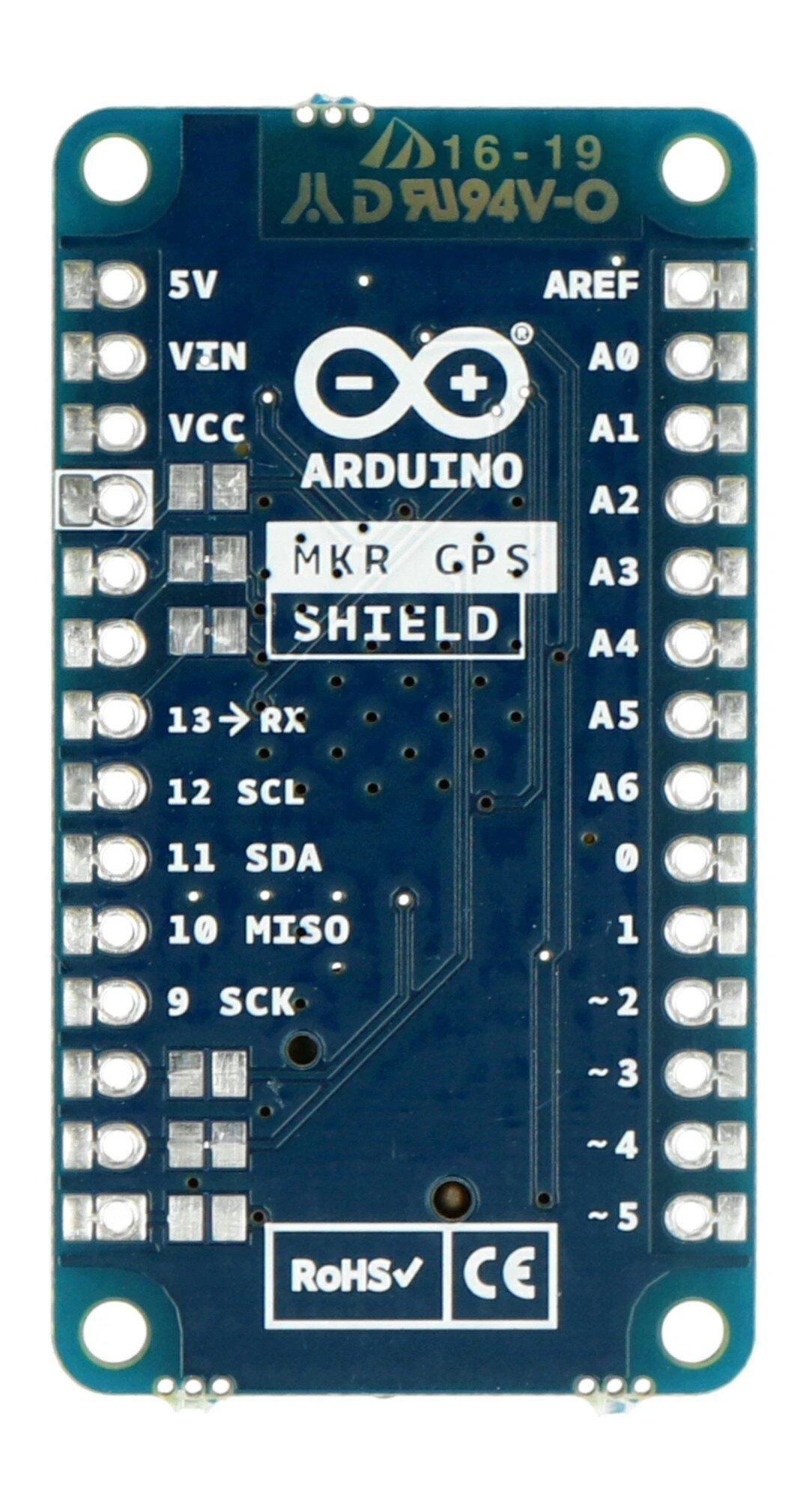 Arduino MKR GPS plokštė - komponentų išdėstymas