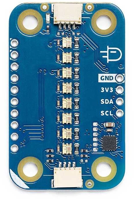 Arduino Modulino Pixels RGB modulis iš viršaus