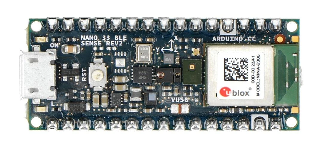 Arduino Nano 33 BLE Sense Rev2 su jungtimis - ABX00070
