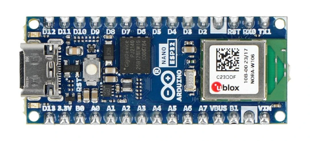 Arduino Nano ESP32 mikrovaldiklis su litautomis jungtimis