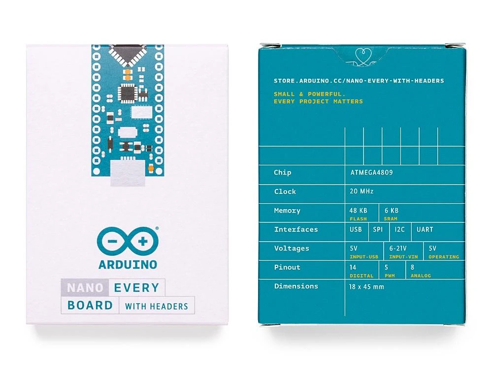 Arduino Nano Every su jungtimis