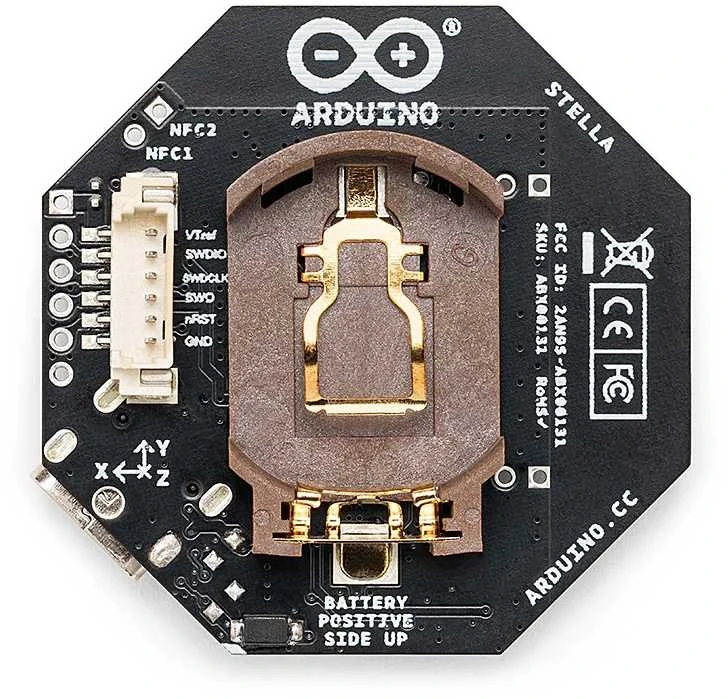 Arduino Stella plokštė su baterijos laikikliu